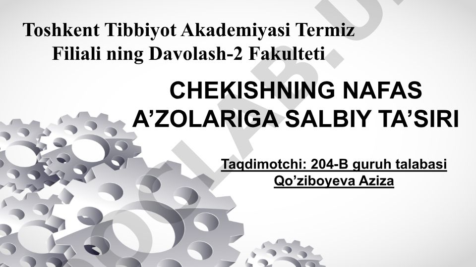 Chekishning nafas a'zolariga salbiy ta'siri