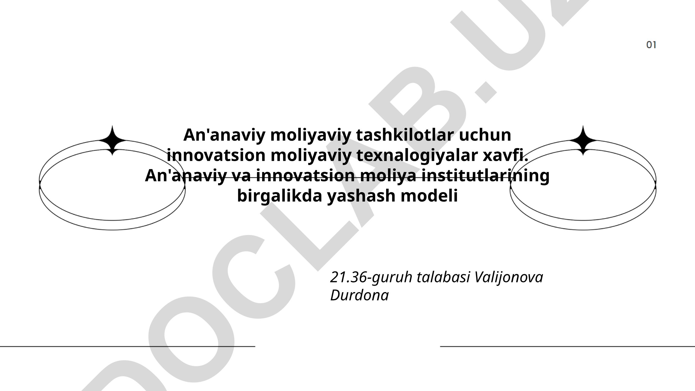 An'anaviy moliyaviy tashkilotlar uchun innovatsion moliyaviy texnologiyalar xavfi
