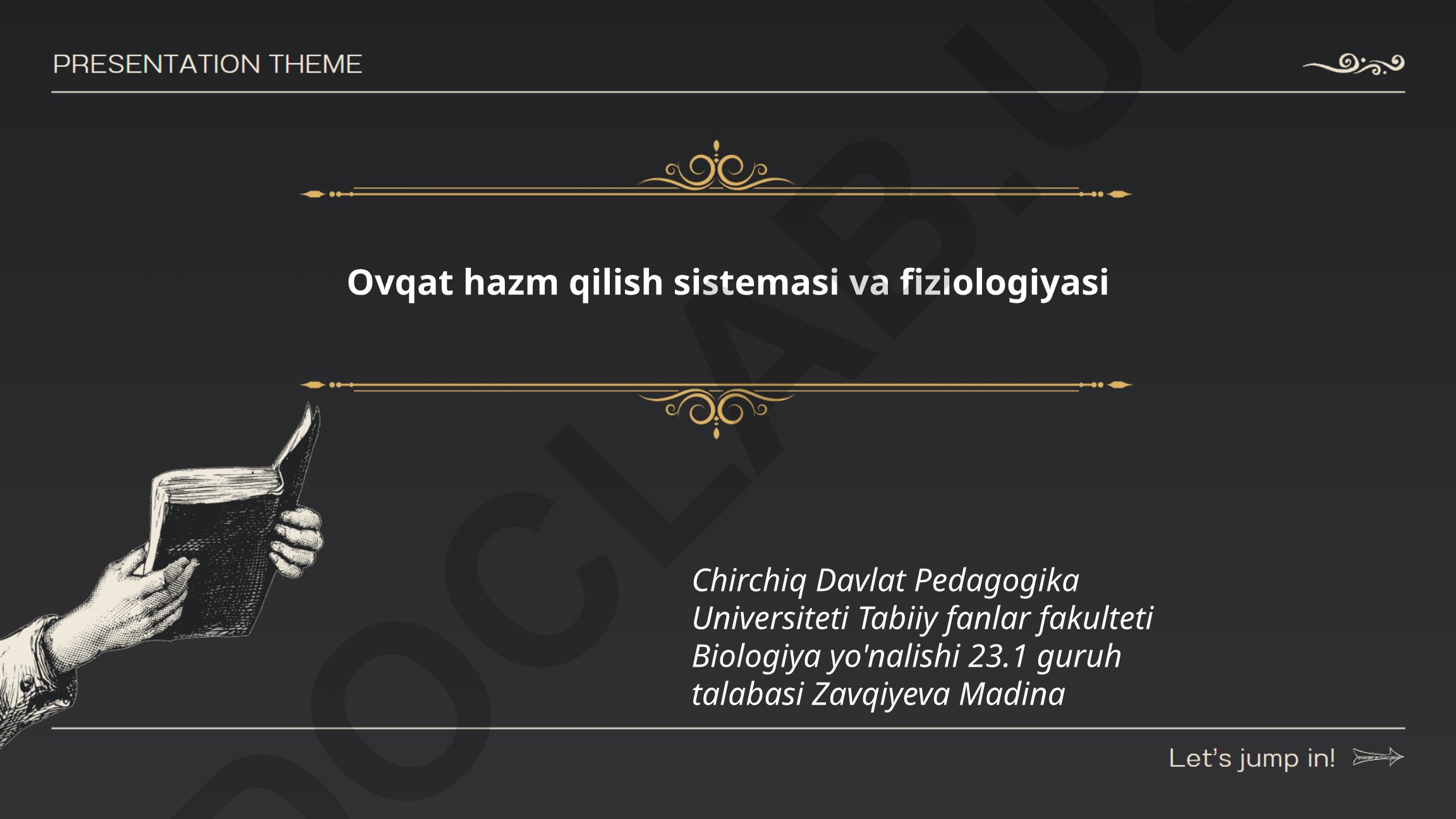 Ovqat hazm qilish sistemasi va fiziologiyasi