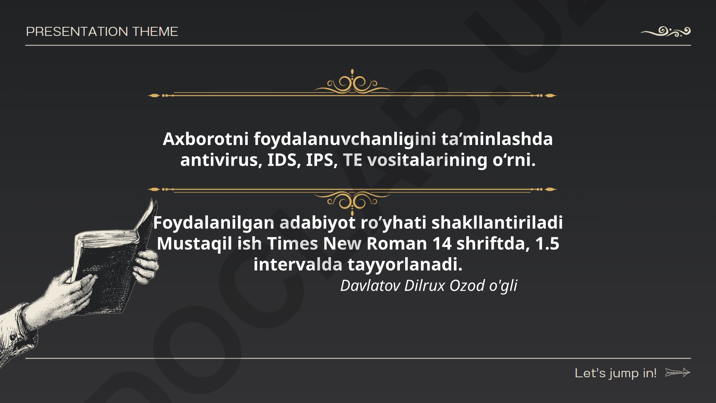 Axborotni foydalanuvchanligini ta'minlashda antivirus, IDS, IPS, TE vositalarining o'rni