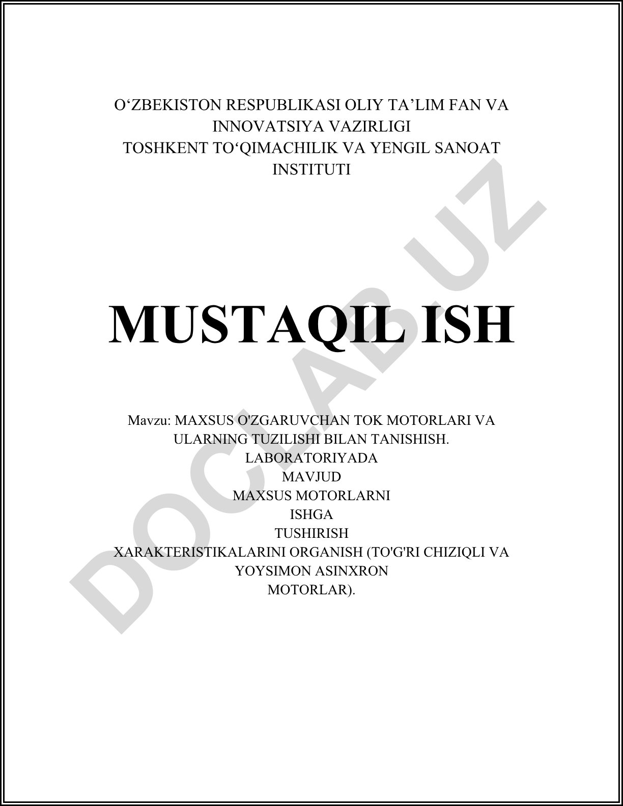 Maxsus o'zgaruvchan tok motorlari va ularning tuzilishi bilan tanishish