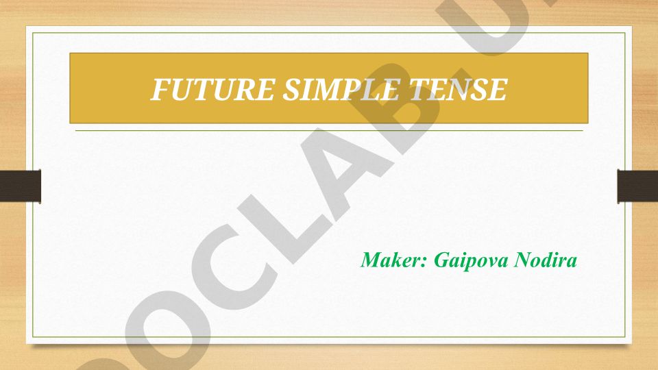 Future Simple Tense