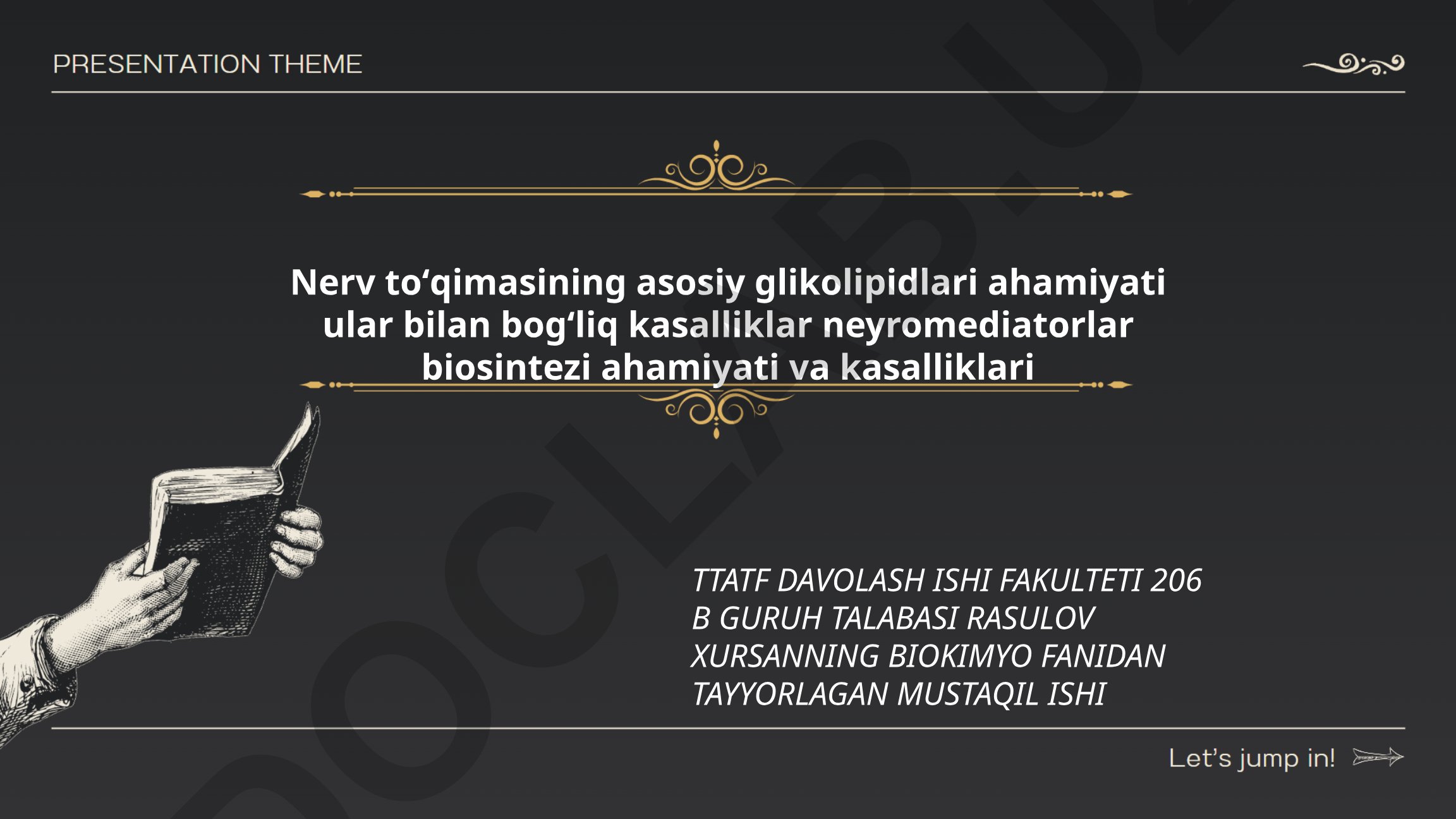 Nerv toʻqimasining asosiy glikolipidlari ahamiyati va ular bilan bogʻliq kasalliklar