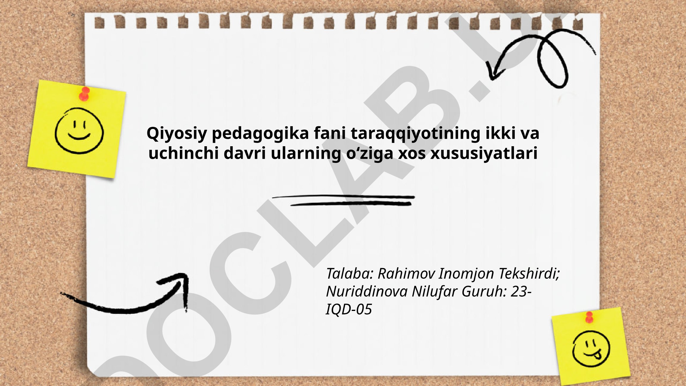 Qiyosiy pedagogika fani taraqqiyotining ikki va uchinchi davri xususiyatlari