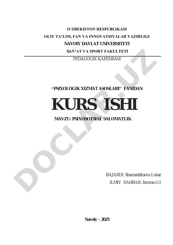 Psixosotsial salomatlik
