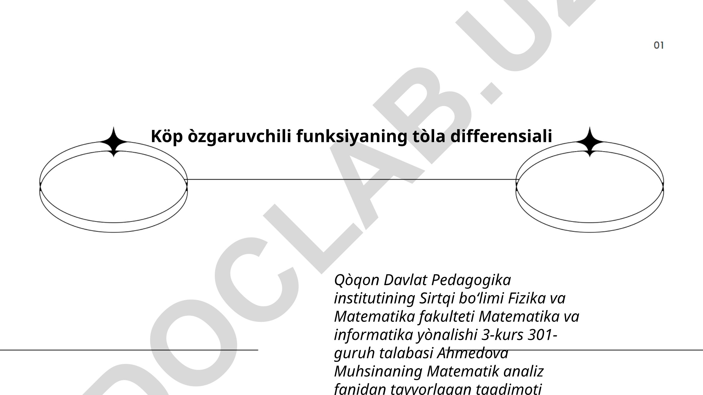 Köp òzgaruvchili funksiyaning tòla differensiali