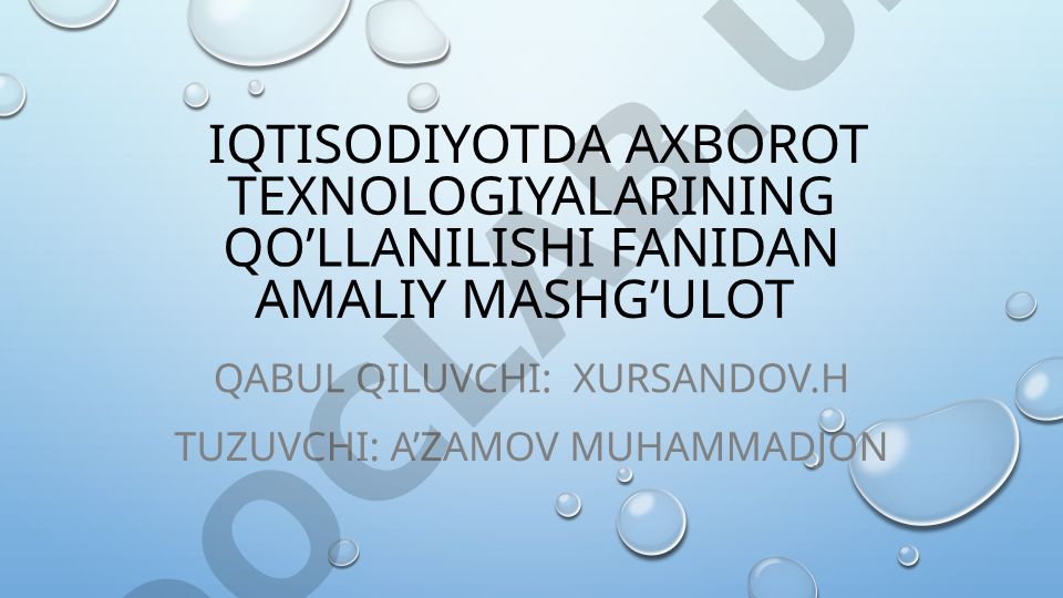 Dasturiy Maxsulotlar