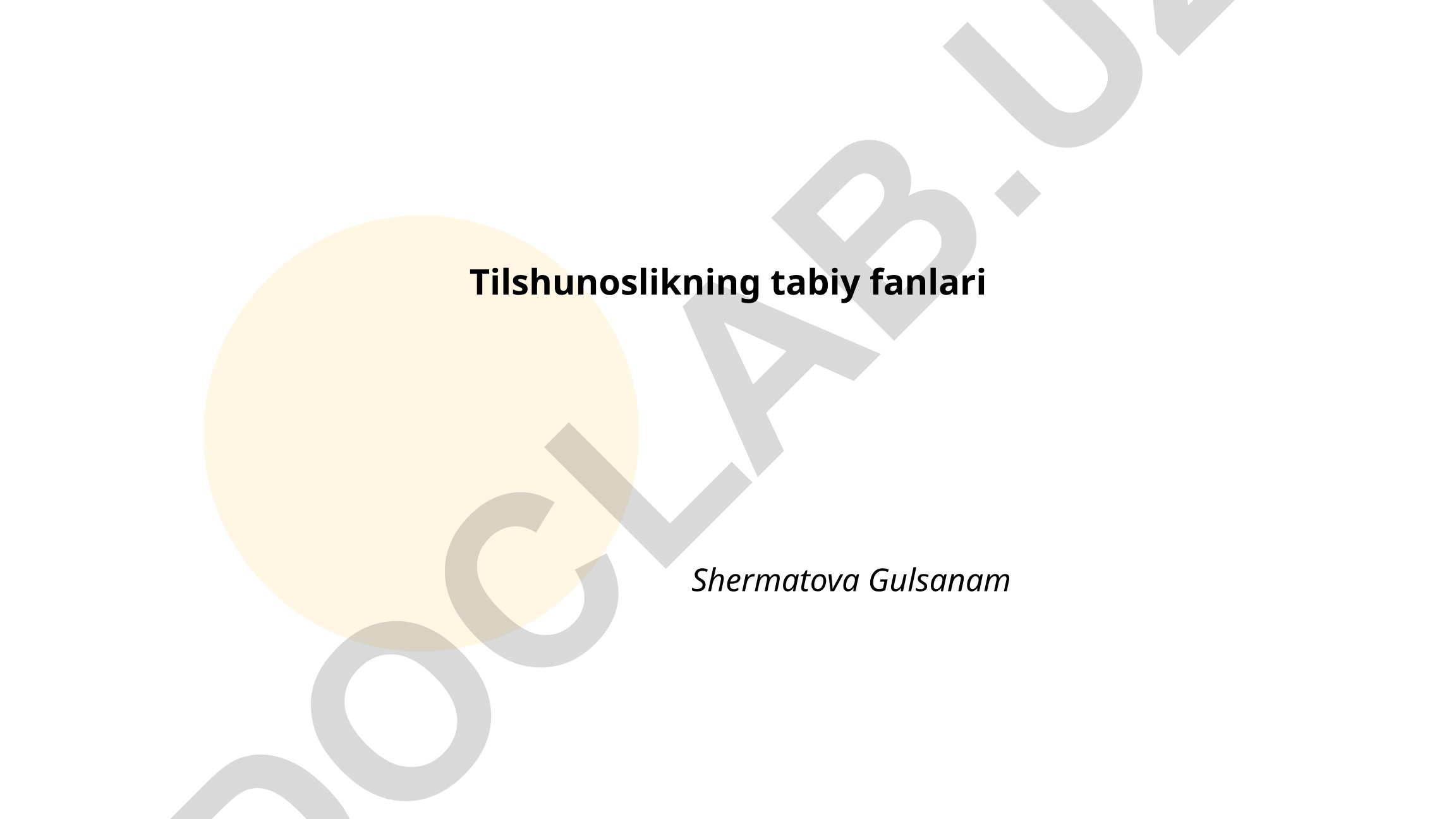 Tilshunoslikning tabiy fanlari