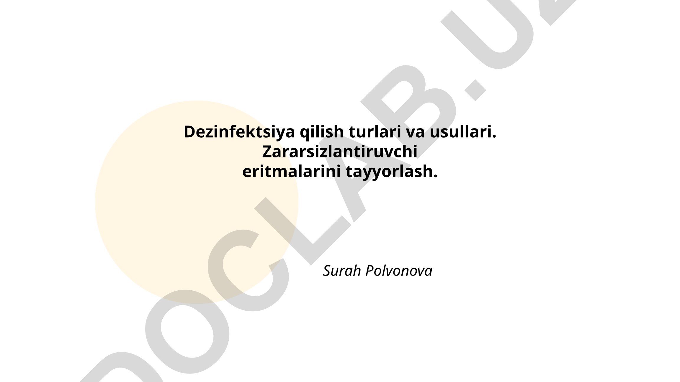 Dezinfeksiya qilish turlari va usullari