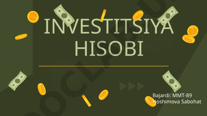 Investitsion faoliyatning me'yoriy-huquqiy asoslari va turlari