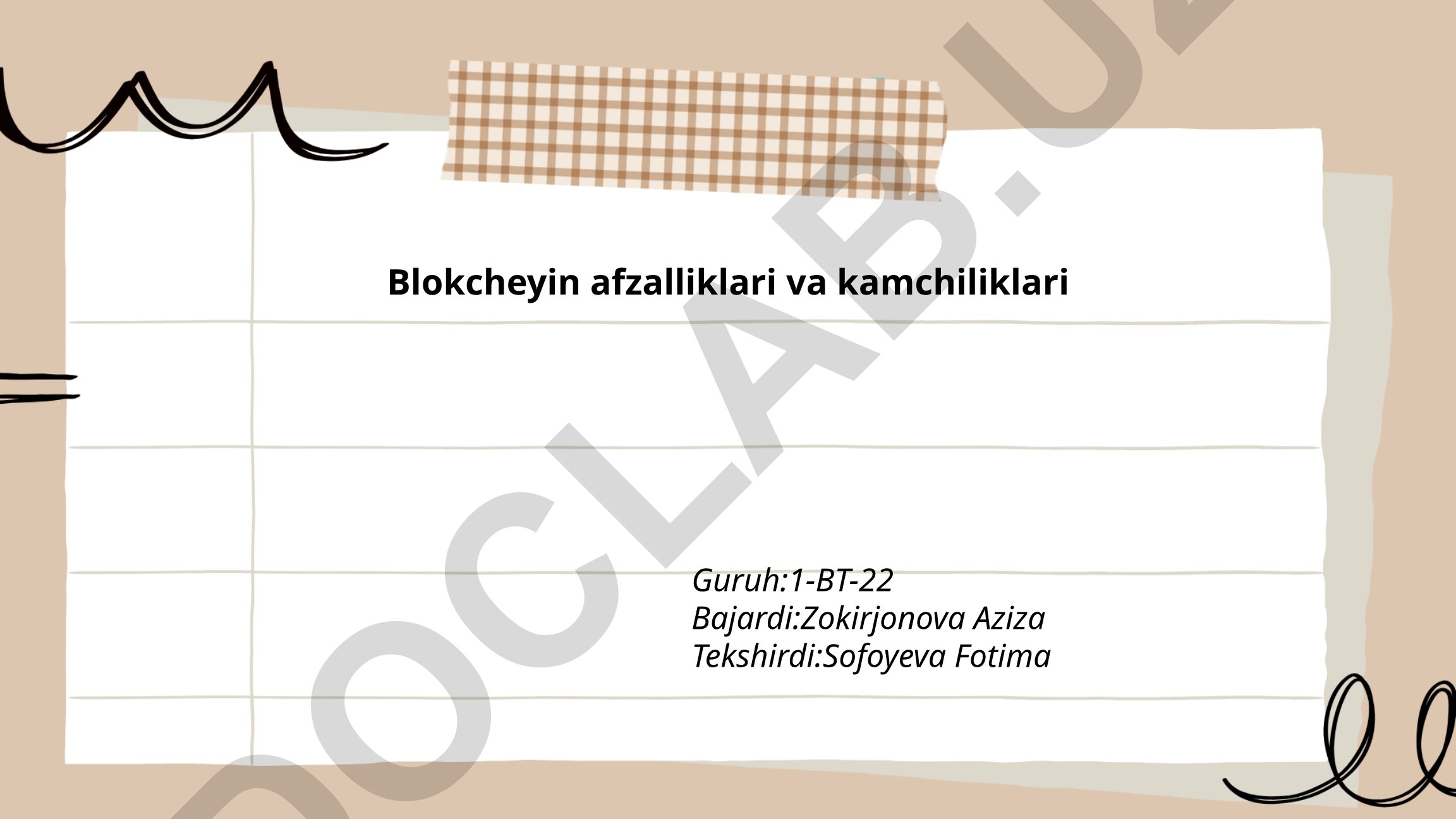 Blokcheyn texnologiyasining afzalliklari va kamchiliklari