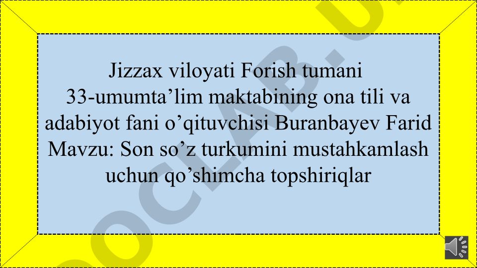Son so'z turkumini mustahkamlash uchun qo'shimcha topshiriqlar