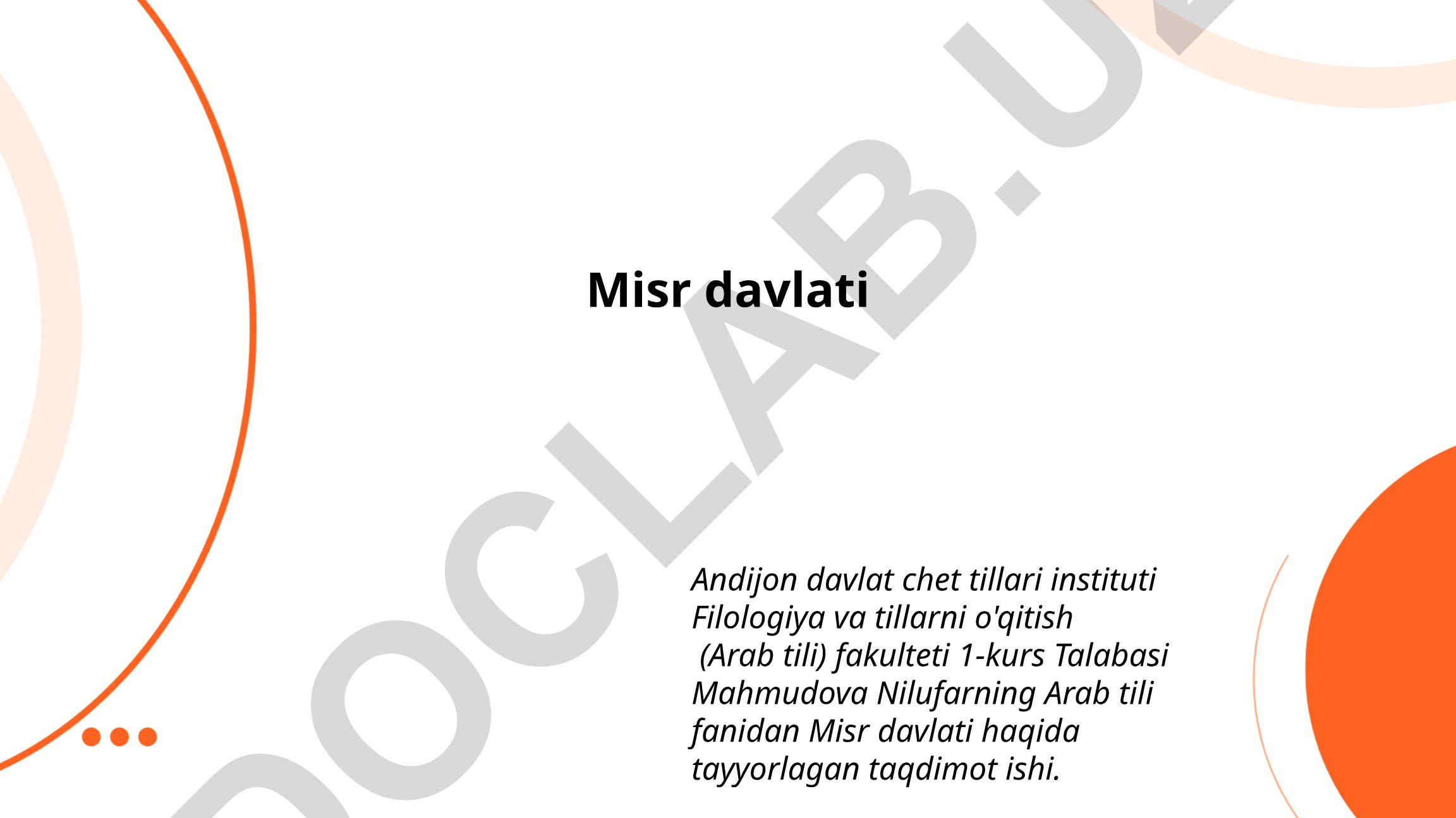 Misr davlati haqida taqdimot