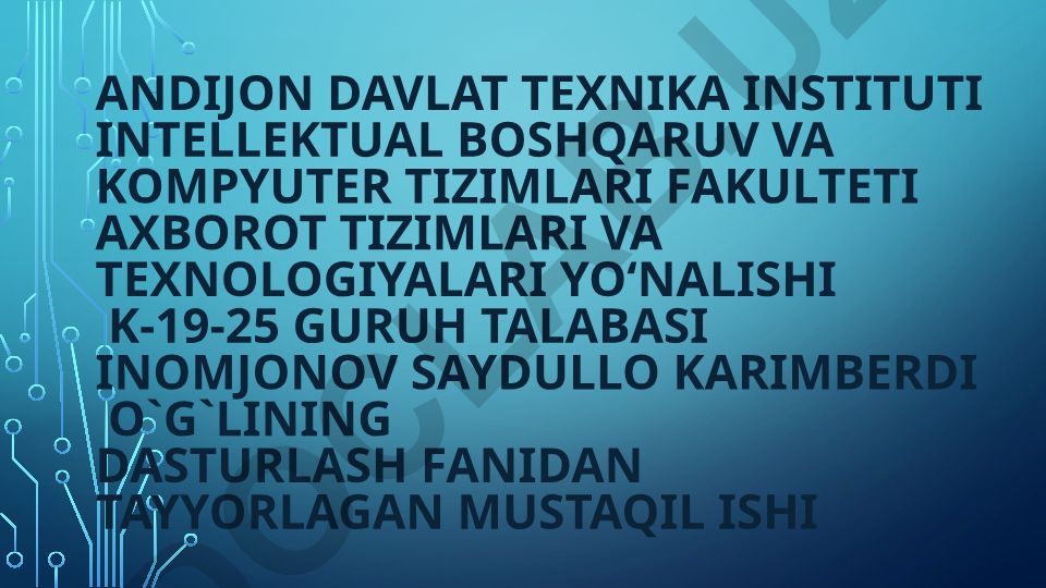 Random kutubxonasi yordamida ehtimollik modellar yaratish