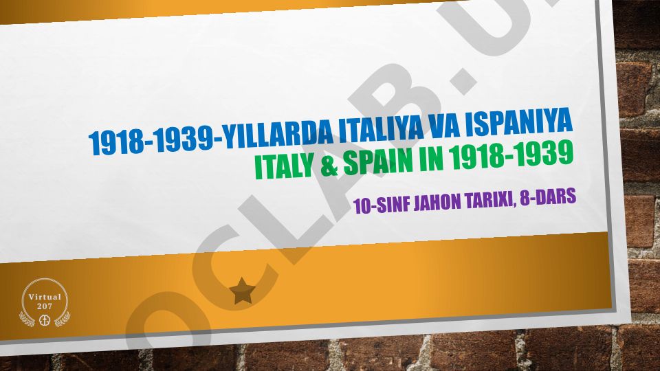 1918-1939-yillarda Italiya va Ispaniya tarixi