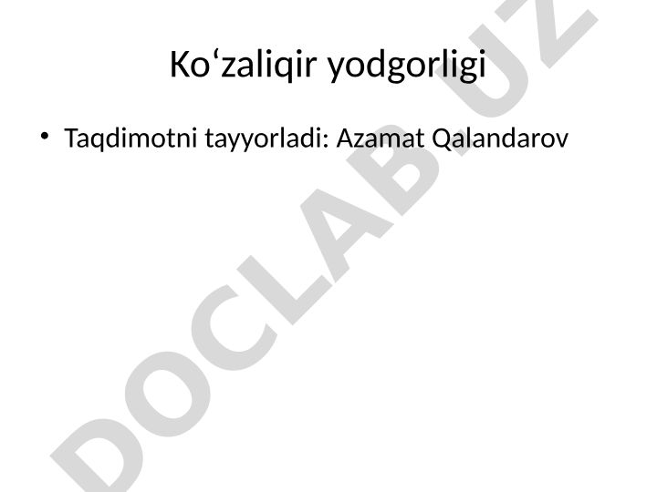 Koʻzaliqir yodgorligi