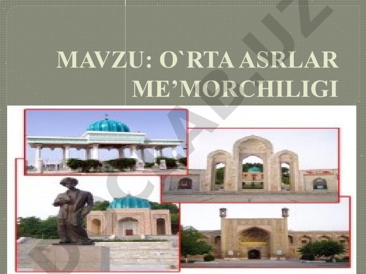 O'rta Asrlar Me'morchiligi va Somoniylar Davlati