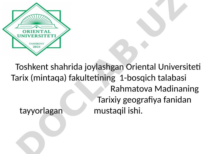 O'zbekiston Respublikasi tarixiy geografiyasi