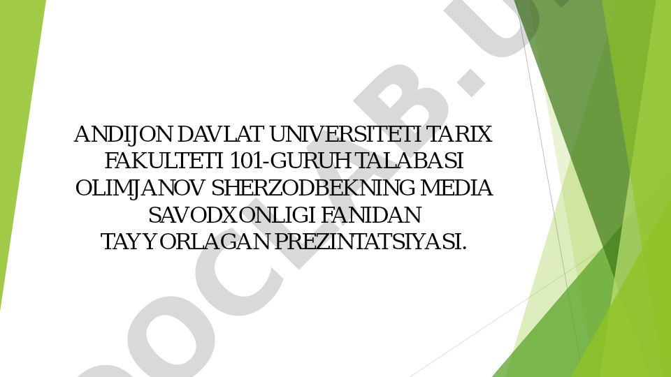 Media maydonida axborot tarqatishni axloqiy xuquqiy meyorlari
