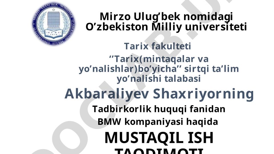 BMW kompaniyasi tarixi va brend boshqaruvi