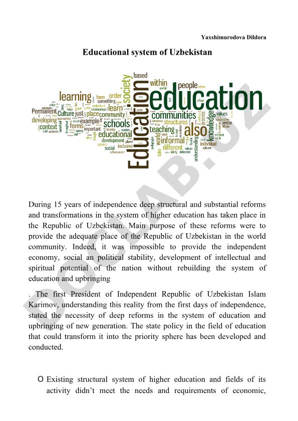 Educational system of Uzbekistan