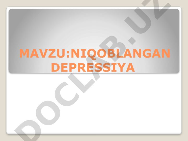 Niqoblangan depressiya: somatik simptomlar va ruhiy-hissiy buzilishlar