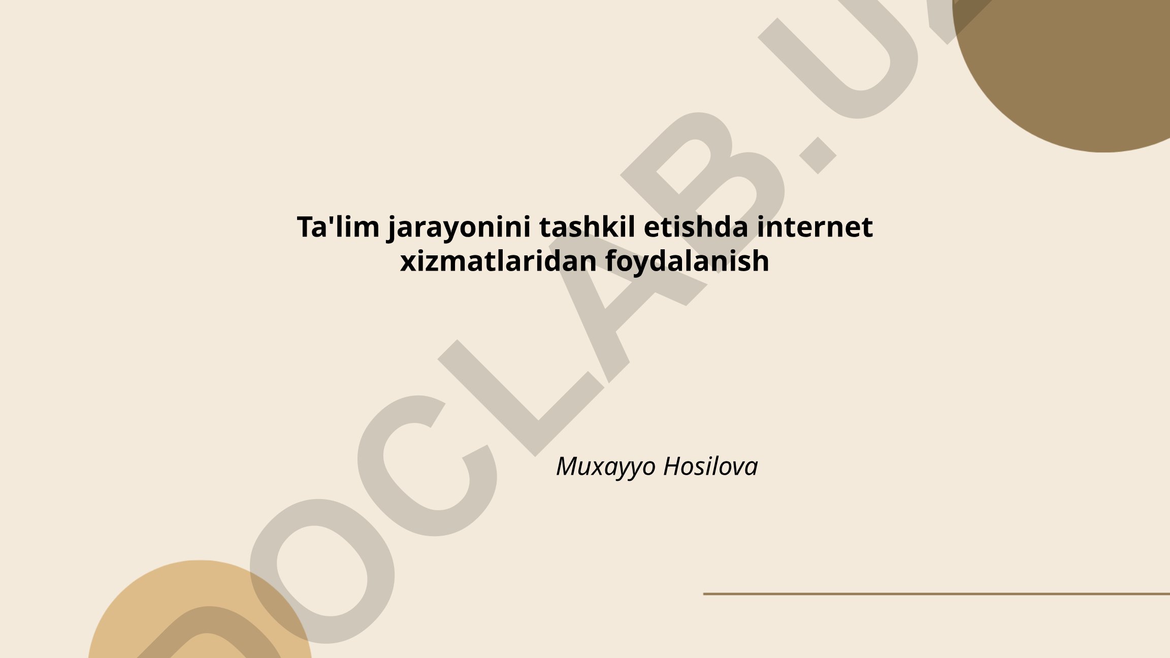 Ta'lim jarayonini tashkil etishda internet xizmatlaridan foydalanish