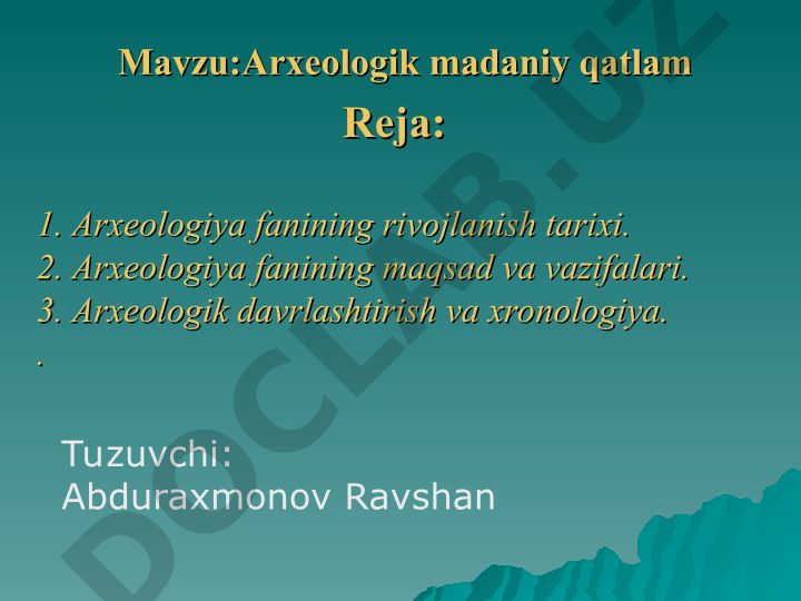 Arxeologik madaniy qatlam