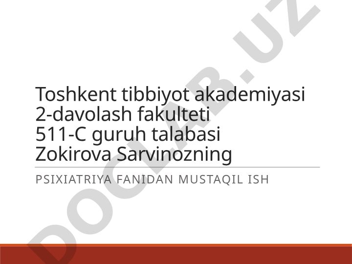 Pedagogik qoloqlik tushunchasi va psixiatriya amaliyotida baholash