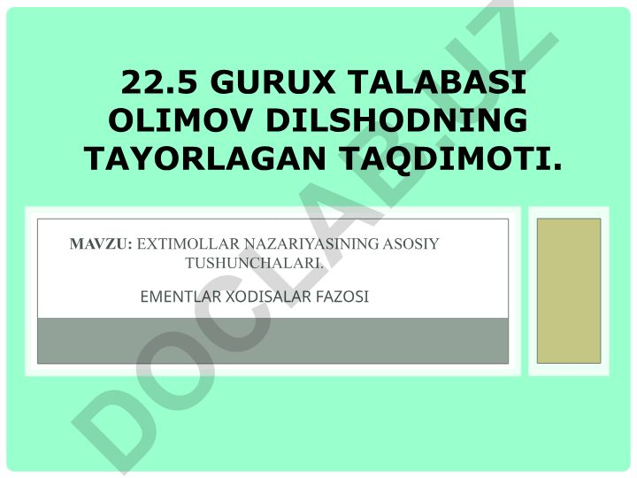 Ehtimollar nazariyasining asosiy tushunchalari va ehtimollik fazosi