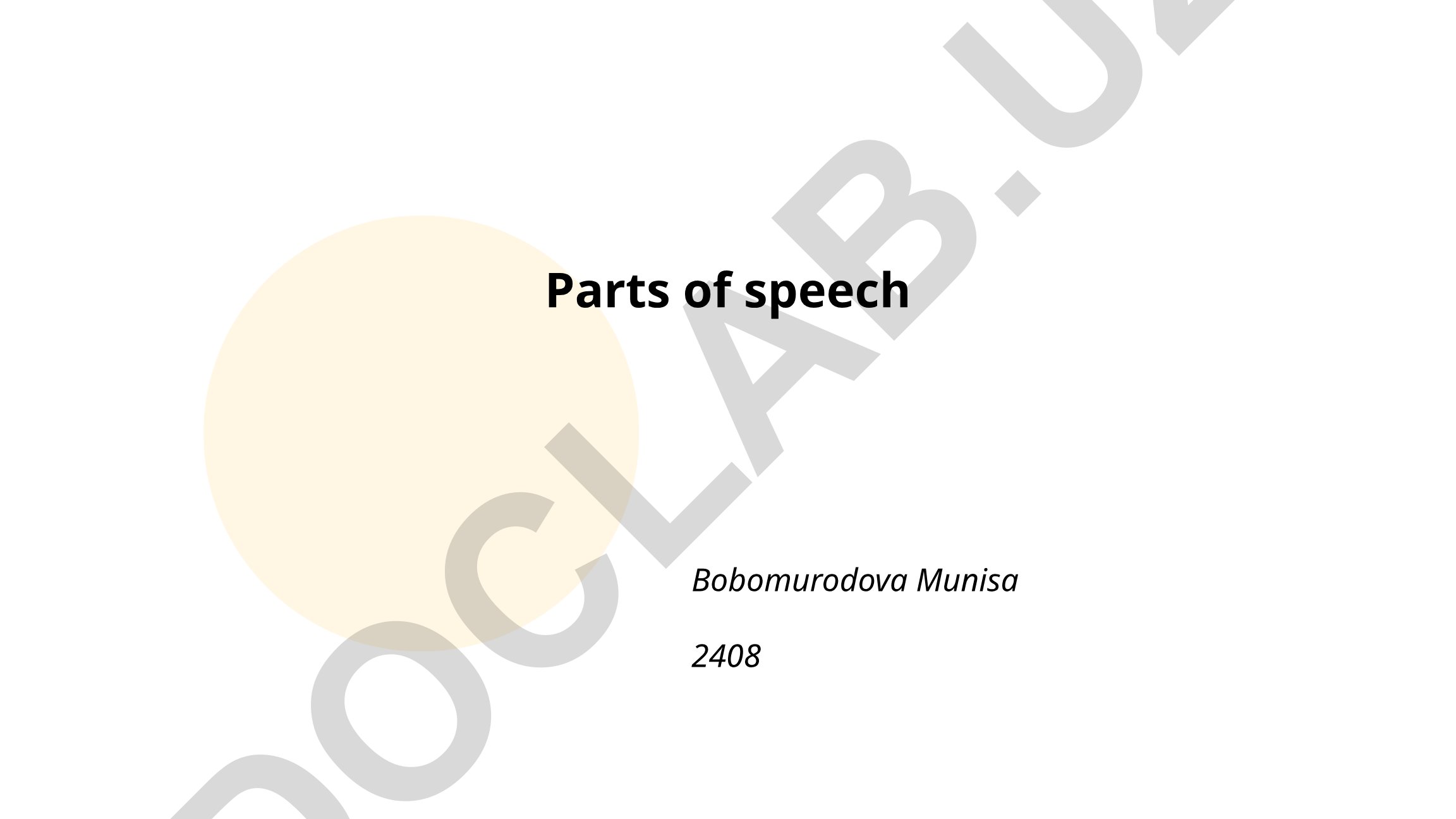 Parts of speech