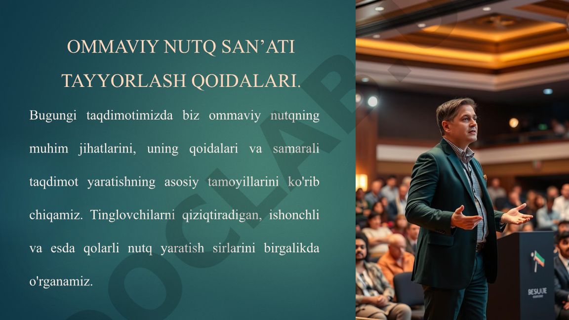 Ommaviy nutq san'ati tayyorlash qoidalari