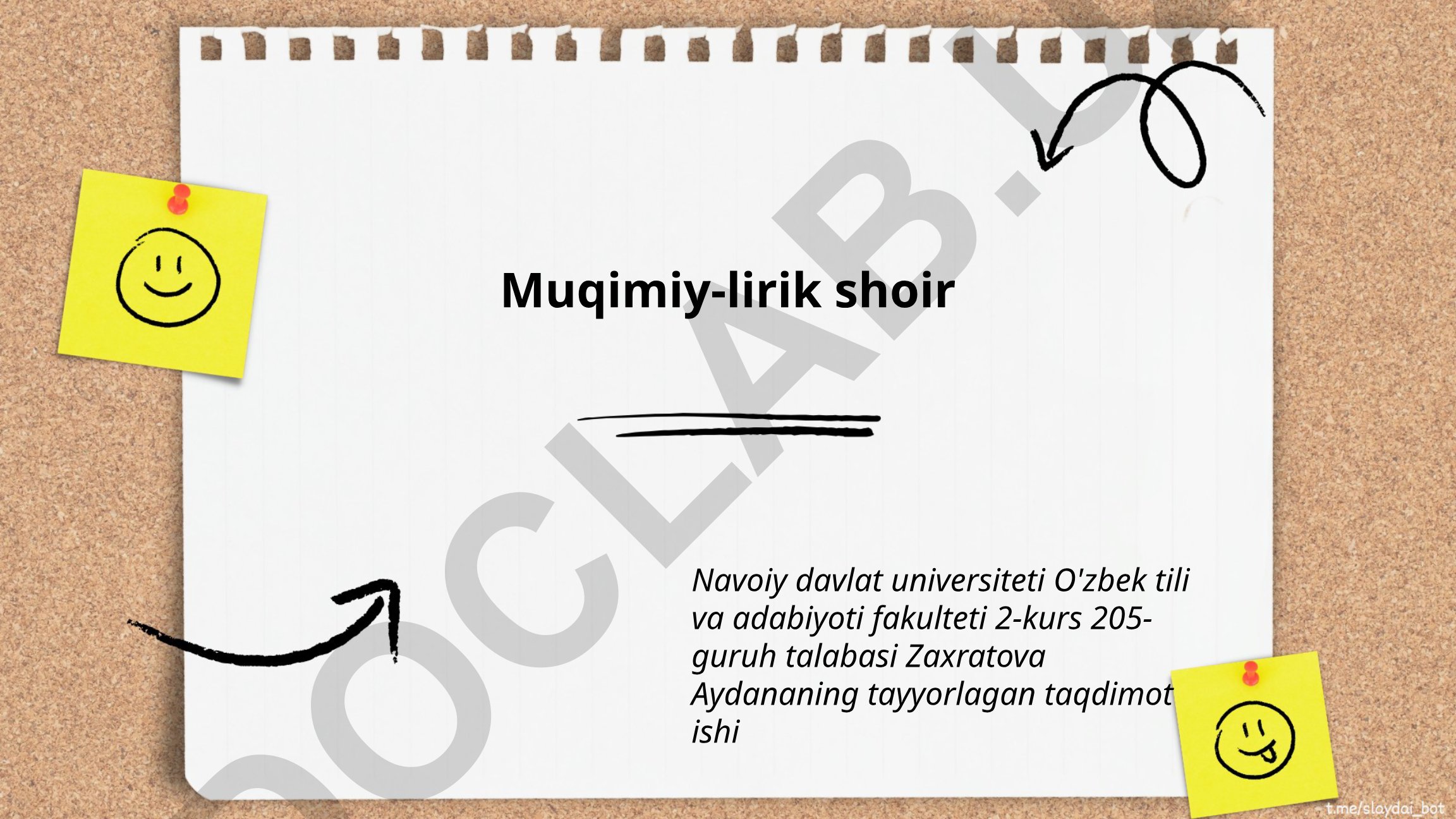 Muqimiy ijodiy merosi va lirik she'rlari