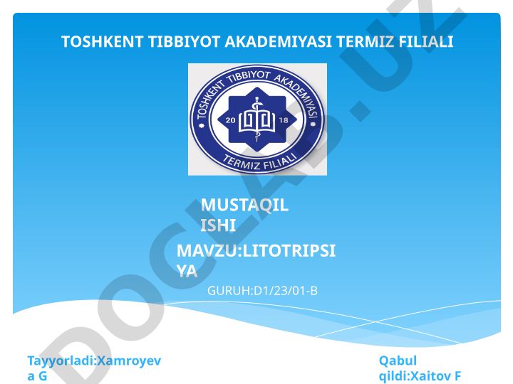 Siydik chiqarish kanalining kontaktli litotripsiyasi