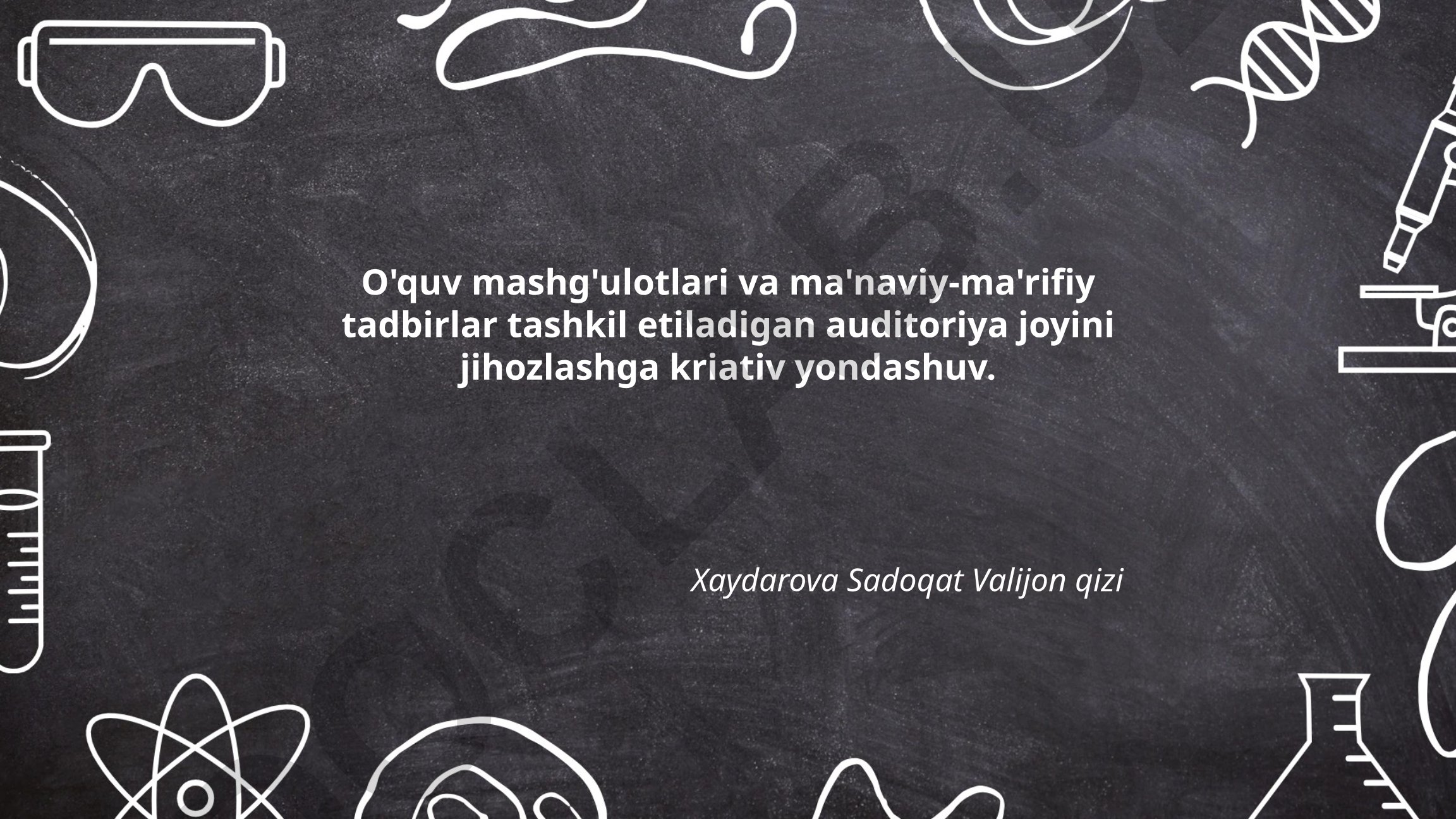 Auditoriya joyini jihozlashga kriativ yondashuv