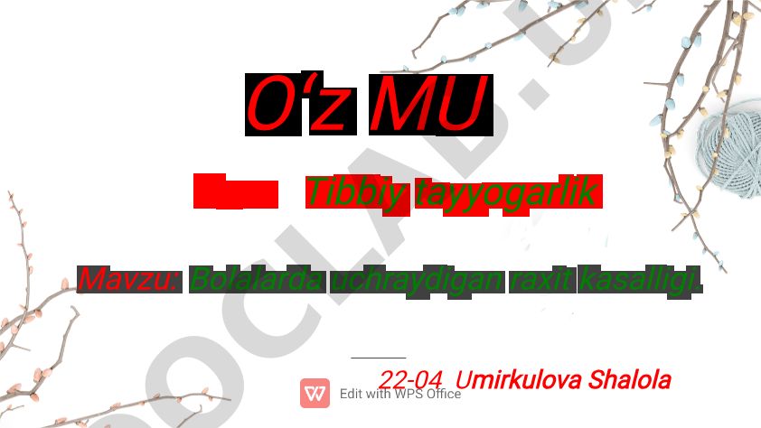 Bolalarda uchraydigan raxit kasalligi
