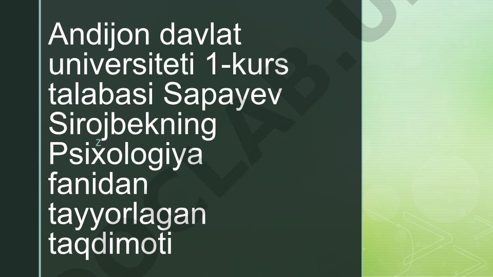 Maktabgacha yosh davrida psixik rivojlanish xususiyatlari