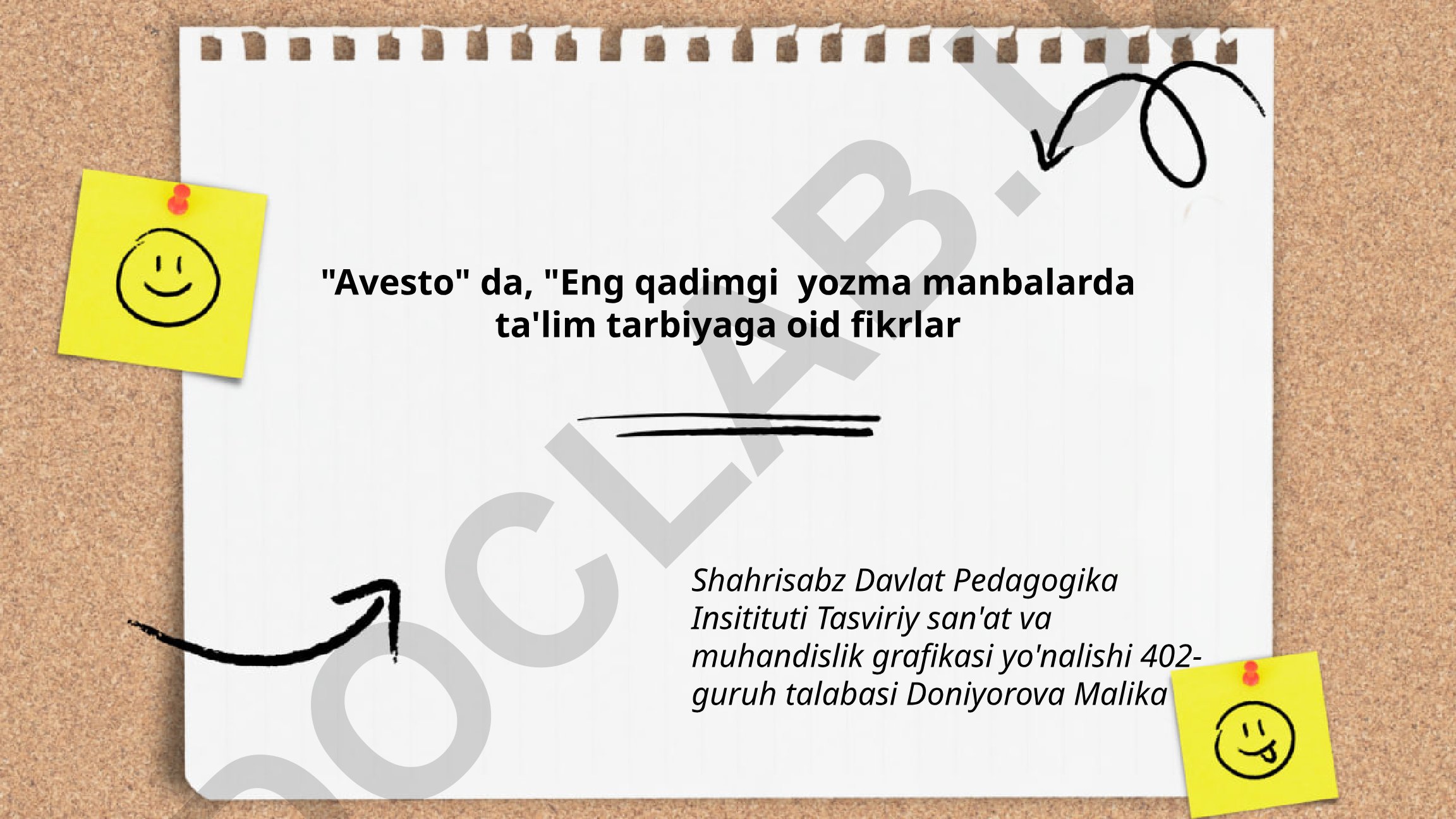 Avesta matnlarida ta'lim va tarbiya tushunchasi