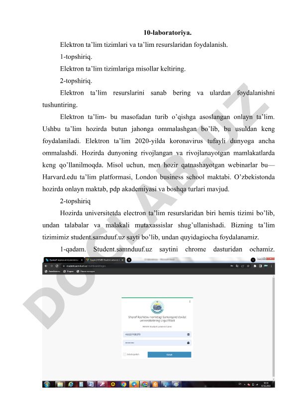 Elektron ta'lim tizimlari va resurslaridan foydalanish