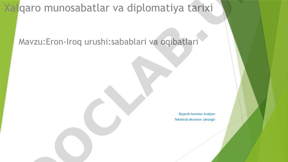 Eron-Iroq urushi: sabablari va oqibatlari