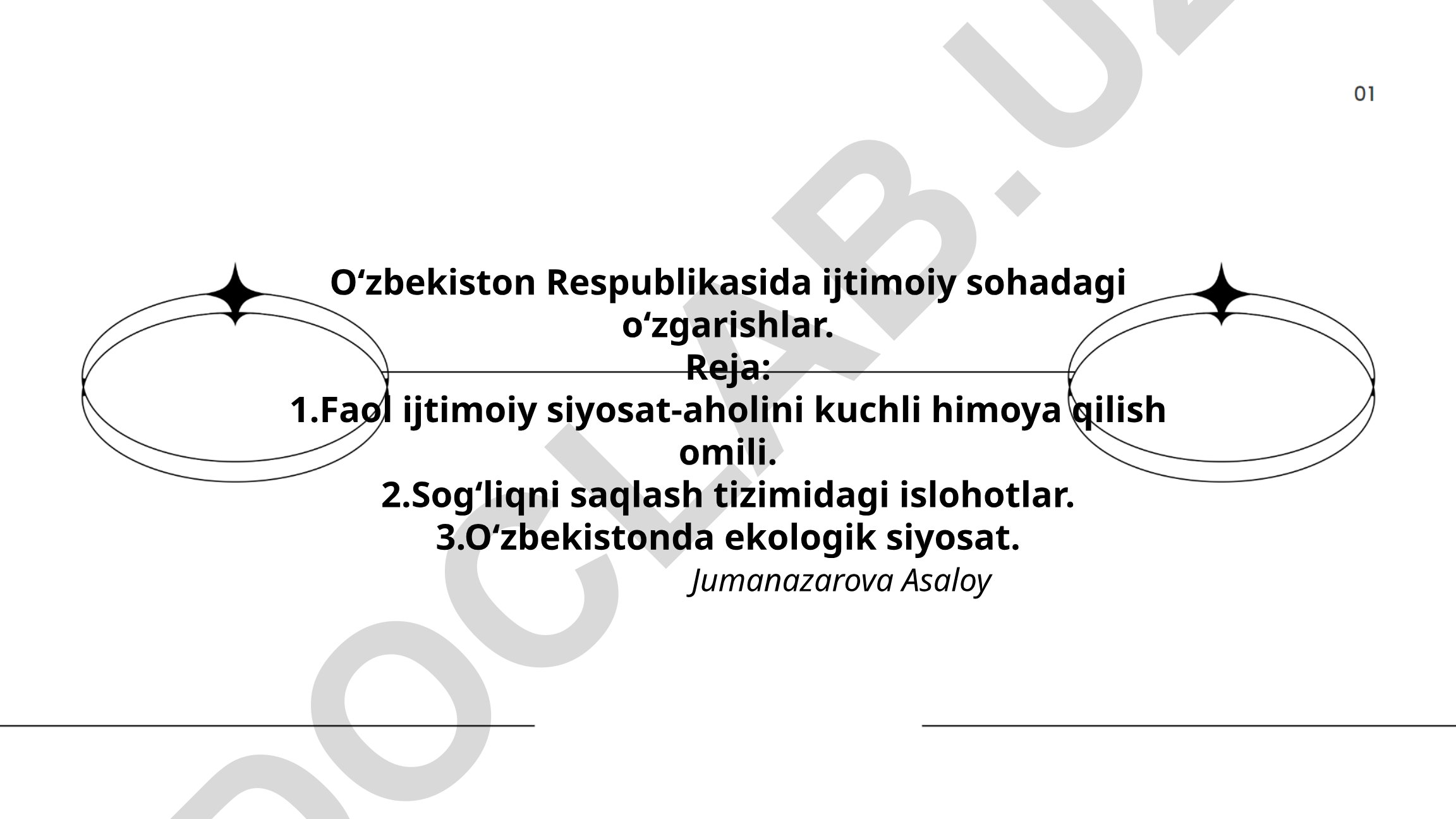 Oʻzbekiston Respublikasida ijtimoiy sohadagi oʻzgarishlar