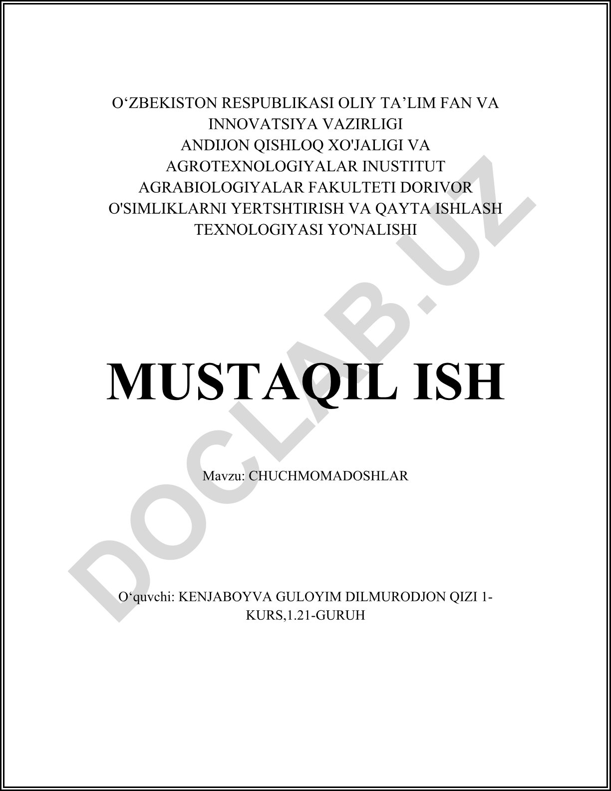 Chuchmomadoshlar