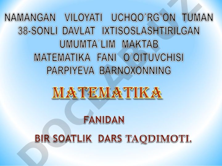 O’rta arifmetik qiymat