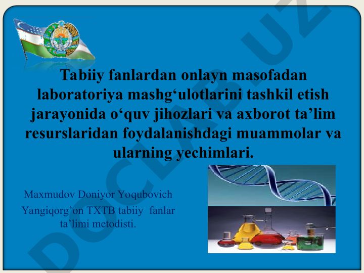 Tabiiy fanlardan onlayn laboratoriya mashg'ulotlarini tashkil etishdagi muammolar va yechimlar