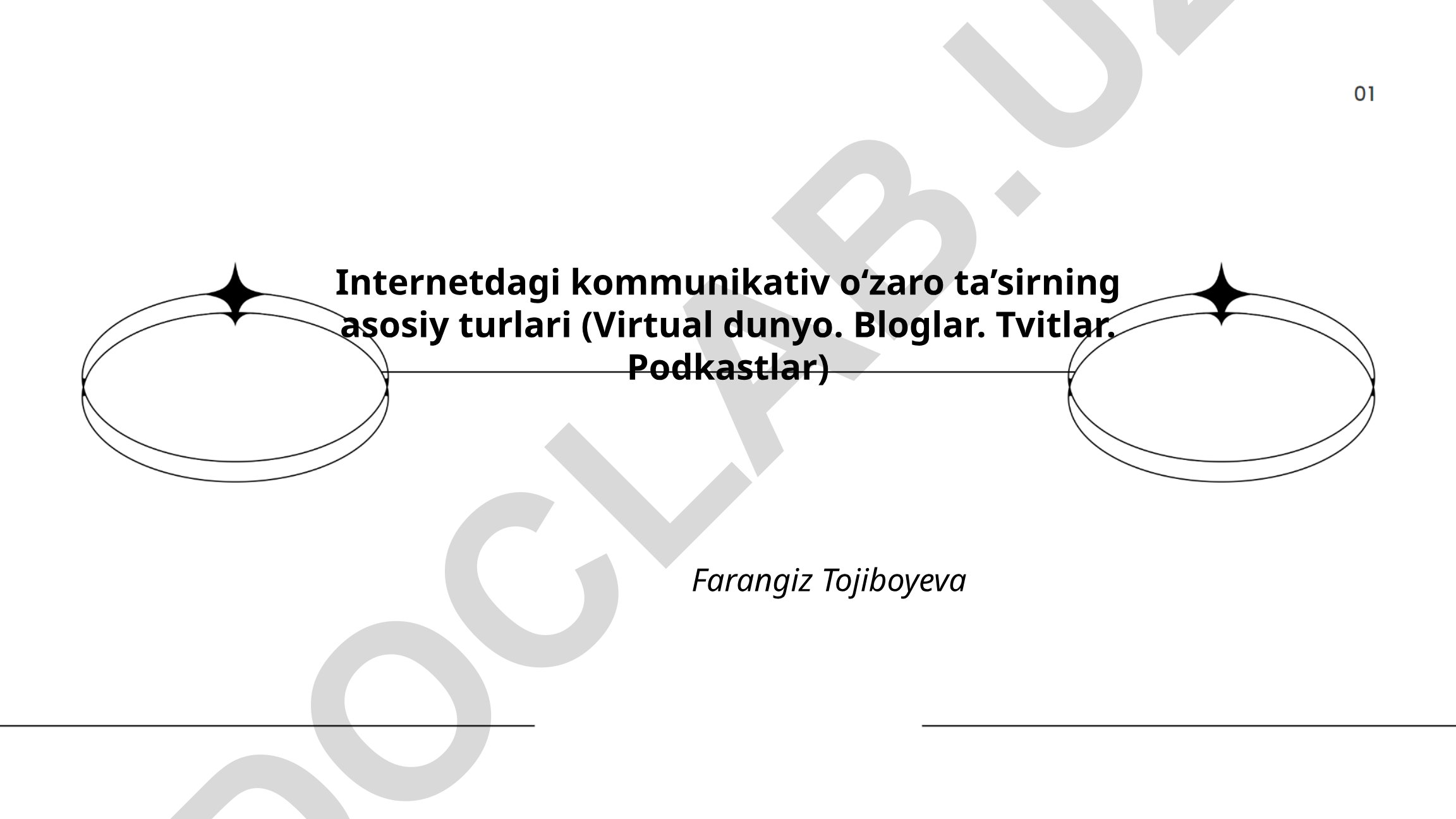 Internetdagi kommunikativ o'zaro ta'sirning asosiy turlari