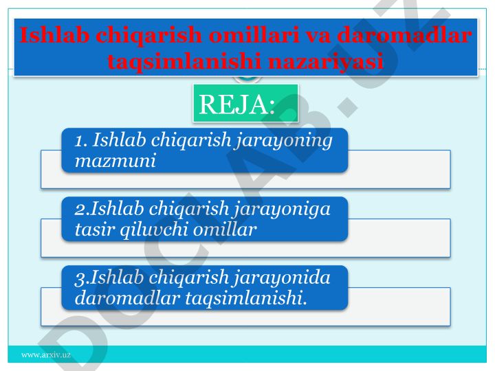 Ishlab chiqarish omillari va daromadlar taqsimlanishi nazariyasi