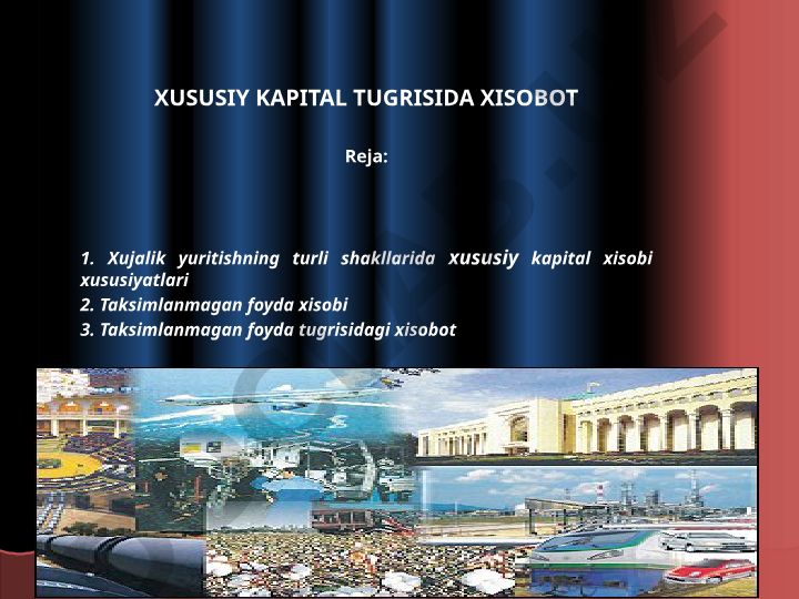 Xususiy kapital hisobi va taksimlanmagan foyda hisoboti
