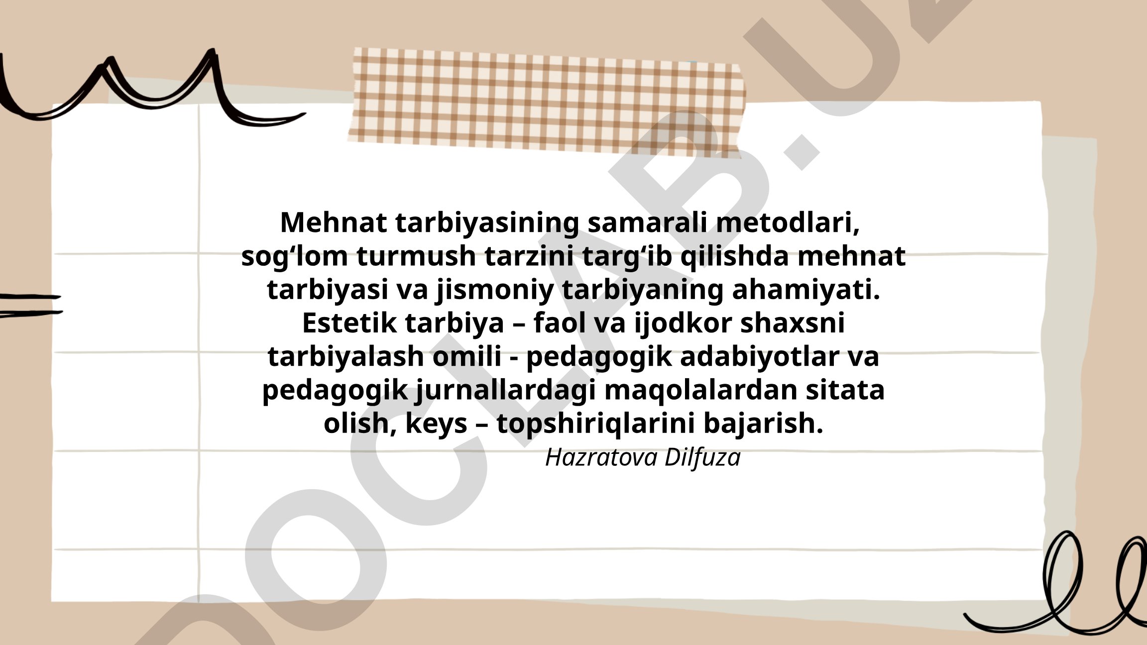 Mehnat tarbiyasining samarali metodlari va sog'lom turmush tarzini targ'ib qilish