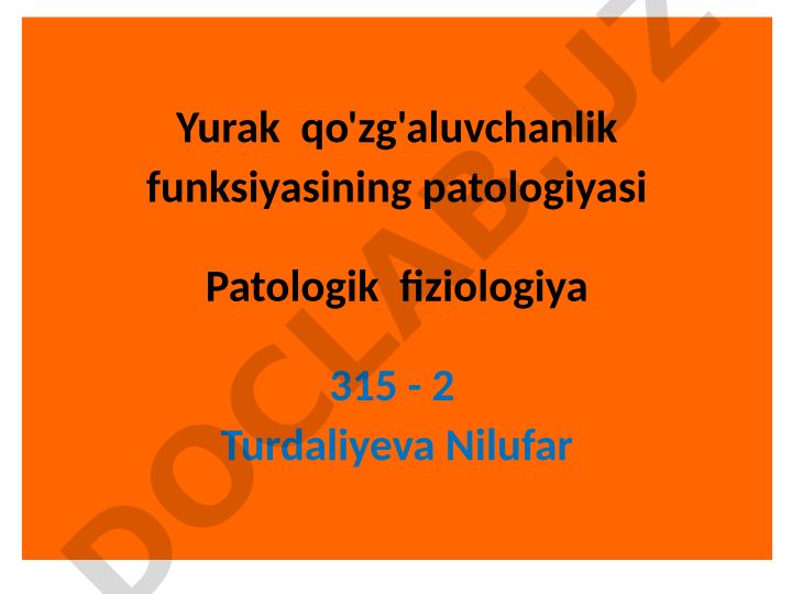 Yurak qo'zg'aluvchanlik funksiyasining patologiyasi