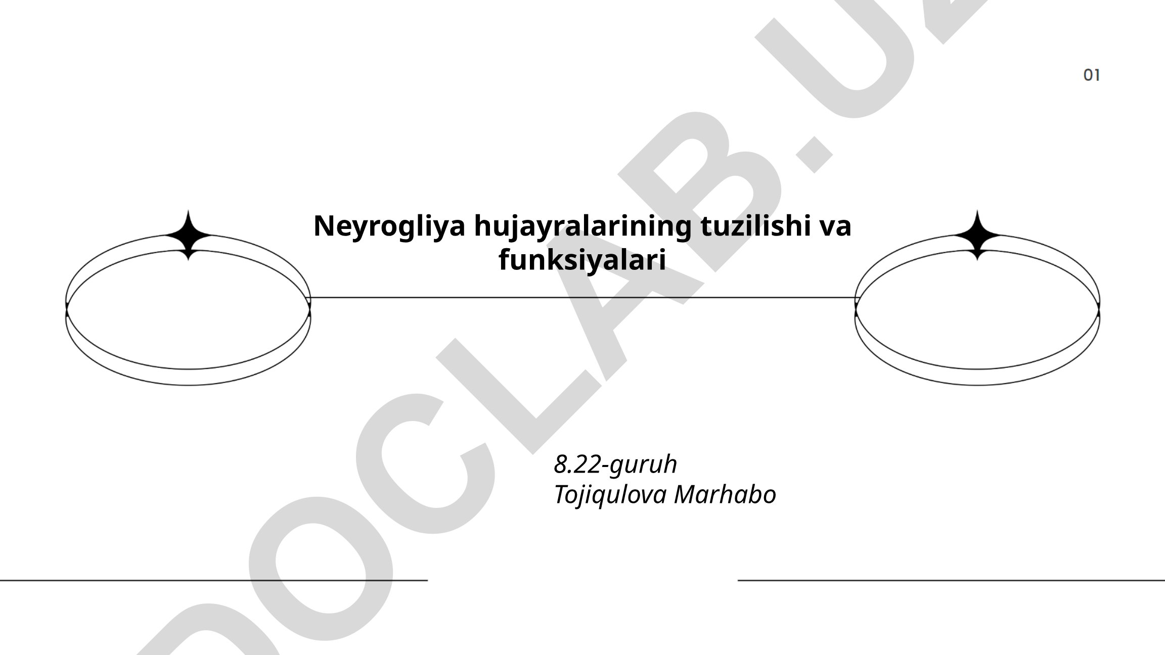 Neyrogliya hujayralarining tuzilishi va funksiyalari